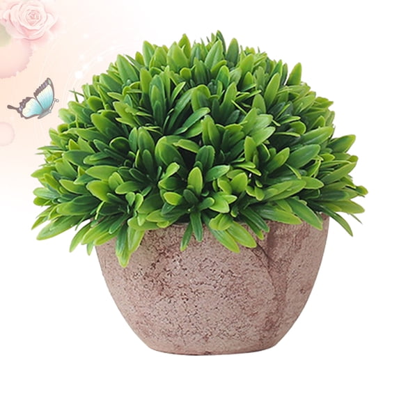 HONMEET Artificial Potted Plant Green Decorative Faux Plant Pot for Home and Office Decoration Use