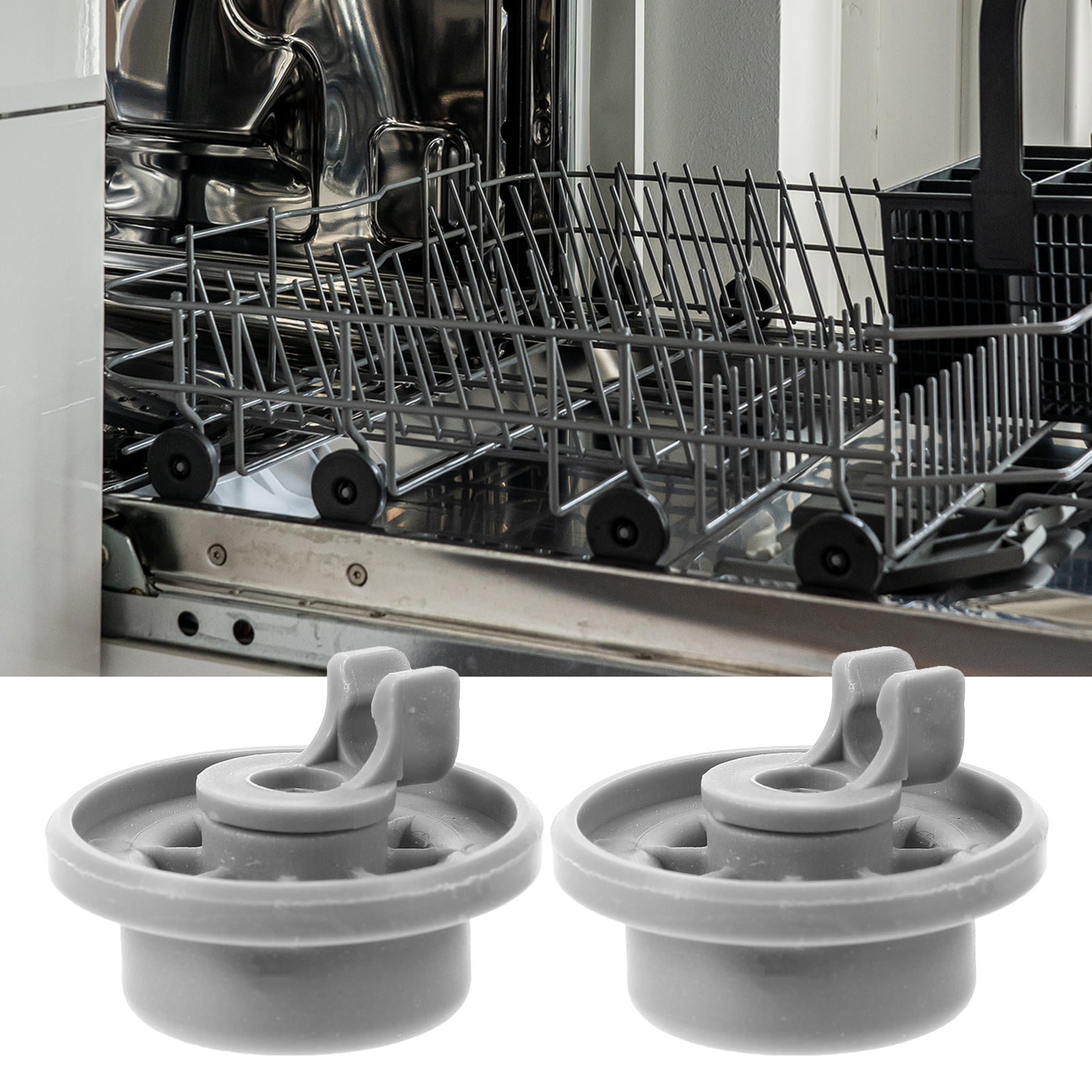 HONMEET Dishwasher Wheel 4Set Grey ABS Round for Lower Rack Stability ...