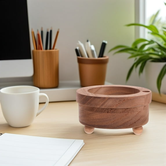 HONMEET Wooden Paper Cup Holder for Countertop, Natural Wood Organizer with Rustic Finish, Stylish Kitchen and Office Accessory