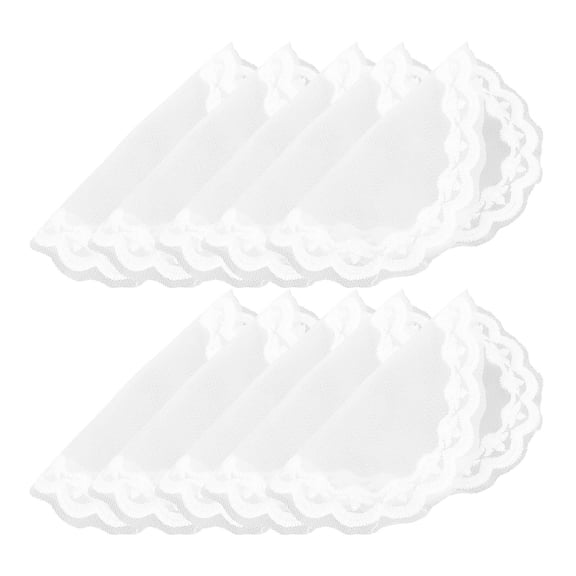 HONMEET 10pcs Embroidery Patch White Decorative Heart Shaped for Dress Clothing Craft Projects