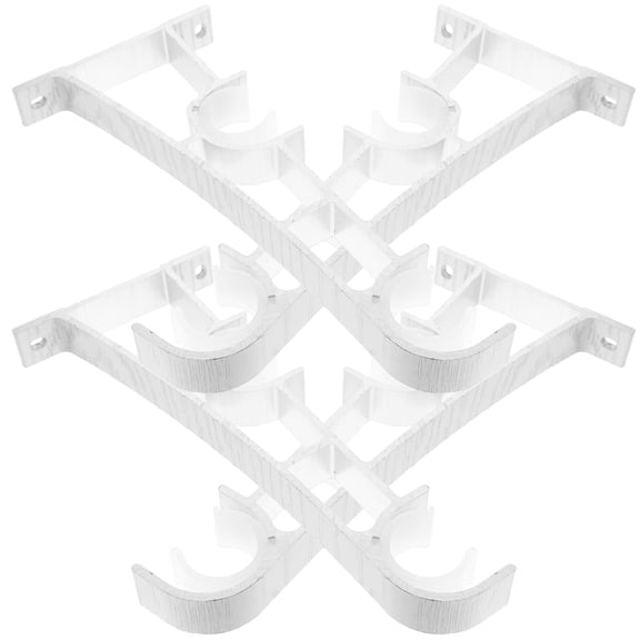 HONMEET Double Curtain Rod Brackets, Heavy Duty Aluminum, White, Easy Install, Sturdy 4Pcs