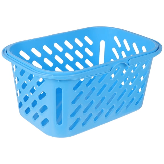 HONMEET Double Handles Portable Plastic Shopping Basket for Home and Mall Storage