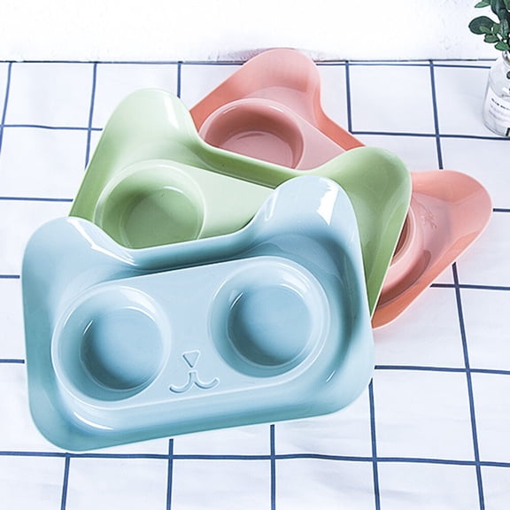 HONMEET Stainless Steel Pet Feeding Bowl, Green, Smart Design, Double Bowl for Cats and Dogs