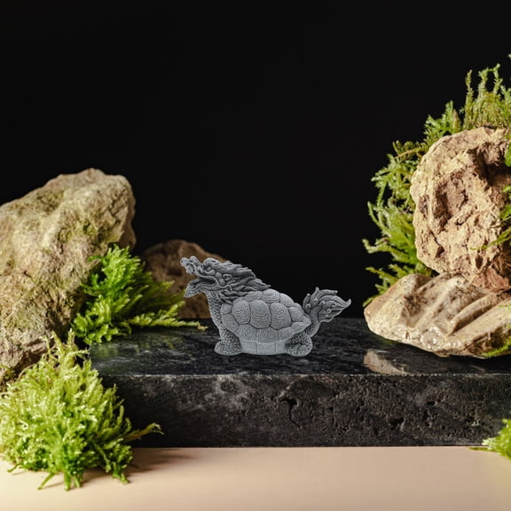 HONMEET Dragon Turtle Aquarium Decor Statue Stone Grey 1Pack for Feng Shui Enthusiasts