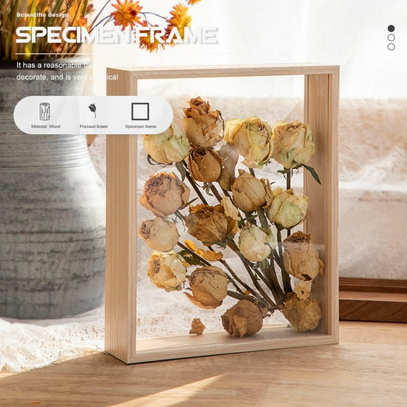 HONMEET 1-Pack Dried Flower Display Frame Box with Synthetic Material for Home Decor and