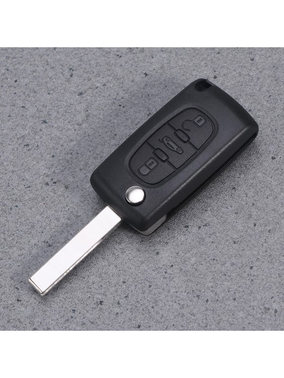 Remote Folding Key Shell 3 Button Black Durable Metal Plastic Replacement