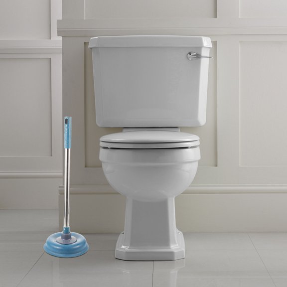 HONMEET Home Use Dark Blue Toilet Plunger with Heavy Duty Force Cup for Bathroom and Kitchen Drain Unblock