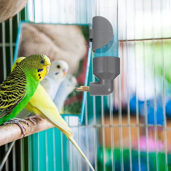 HONMEET Durable Grey PVC Bird Water Feeder for Pet Use Easy to Install and Gift for Bird Lovers