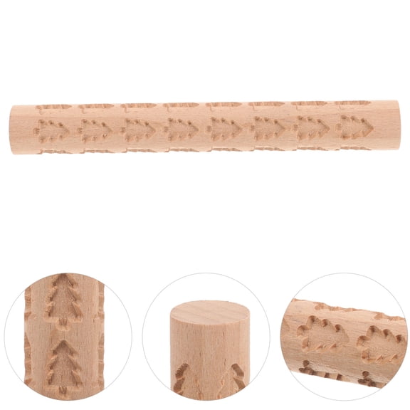 HONMEET Durable Wooden Clay Roller for Texture and Embossing on Polymer Clay DIY