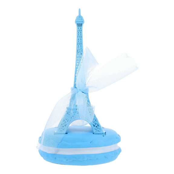 HONMEET Sky-Blue Eiffel Tower Ornament, Alloy Metal Craft for Tabletop Decoration, Unique Design
