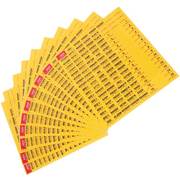 HONMEET Electric Panel Sticker in Yellow with Vibrant Design and Adhesive for Home Breaker Panels
