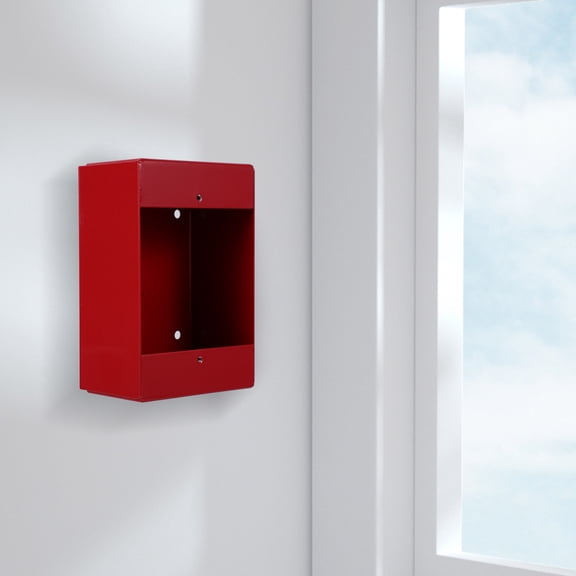 HONMEET Fire Alarm Switch Bottom Box Metal Red Easy Installation Safety Equipment for Daily Use