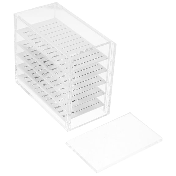 HONMEET  Transparent Acrylic Eyelash Storage Box 1Pack Multi Layers Home Travel Use