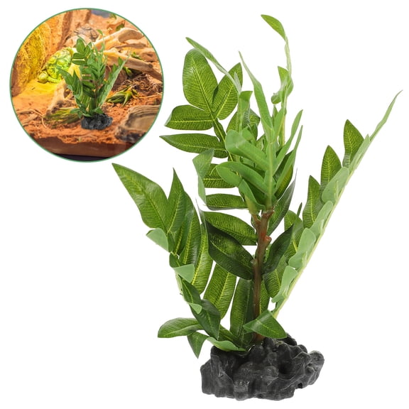 HONMEET Fake Plants For Tortoise Reptile Plants Multi Resin 1 Set