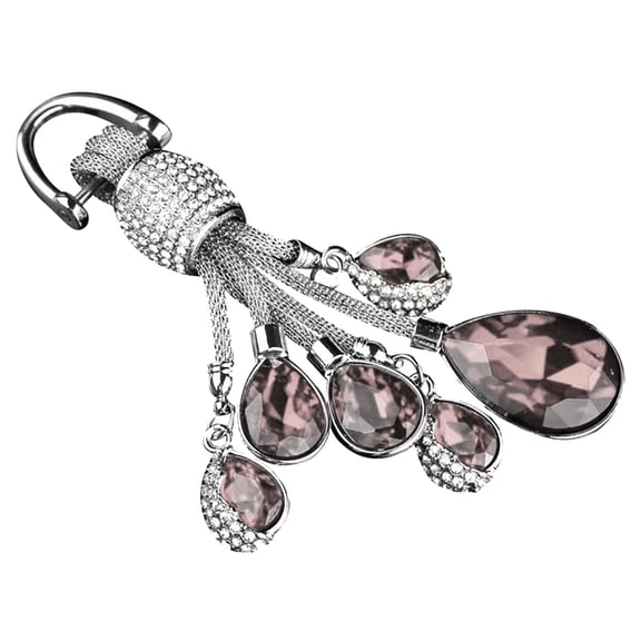 HONMEET Fashion Keychain for House Keys Mini Rhinestone Design in Pink Zinc Alloy 1Pack