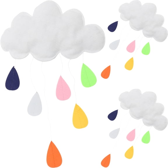 HONMEET Baby Room Ceiling Decoration Felt Cloud Hanging Decor White 3pcs 11.8x6.7x0.4in