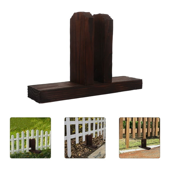 HONMEET Fence Base Wooden Support Dark Brown Classic Indoor Decoration 1Set