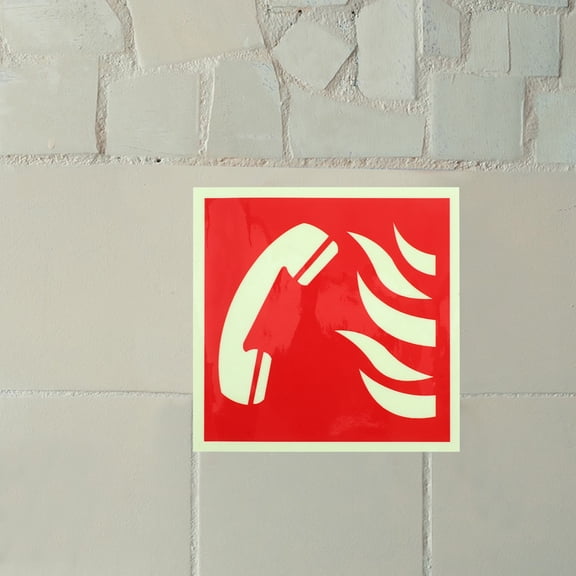 HONMEET Fire Emergency Phone Stickers, PVC Fire Safety Labels, Emergency Decals, 1 Set
