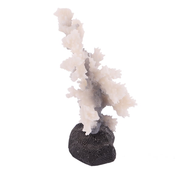HONMEET Fish Tank Coral Decor Artificial Coral Plant Grey Plastic Tree Shape Natural for Fish Tank Ornament 1Pack