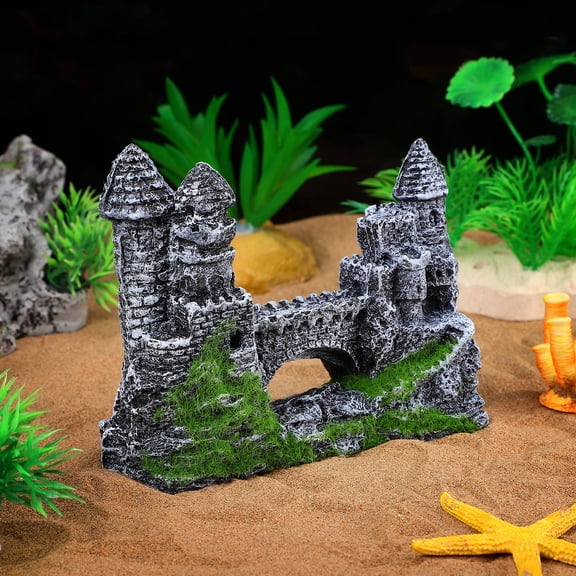 HONMEET Fish Tank Castle Composite Cement Aquarium Ornament for Decor