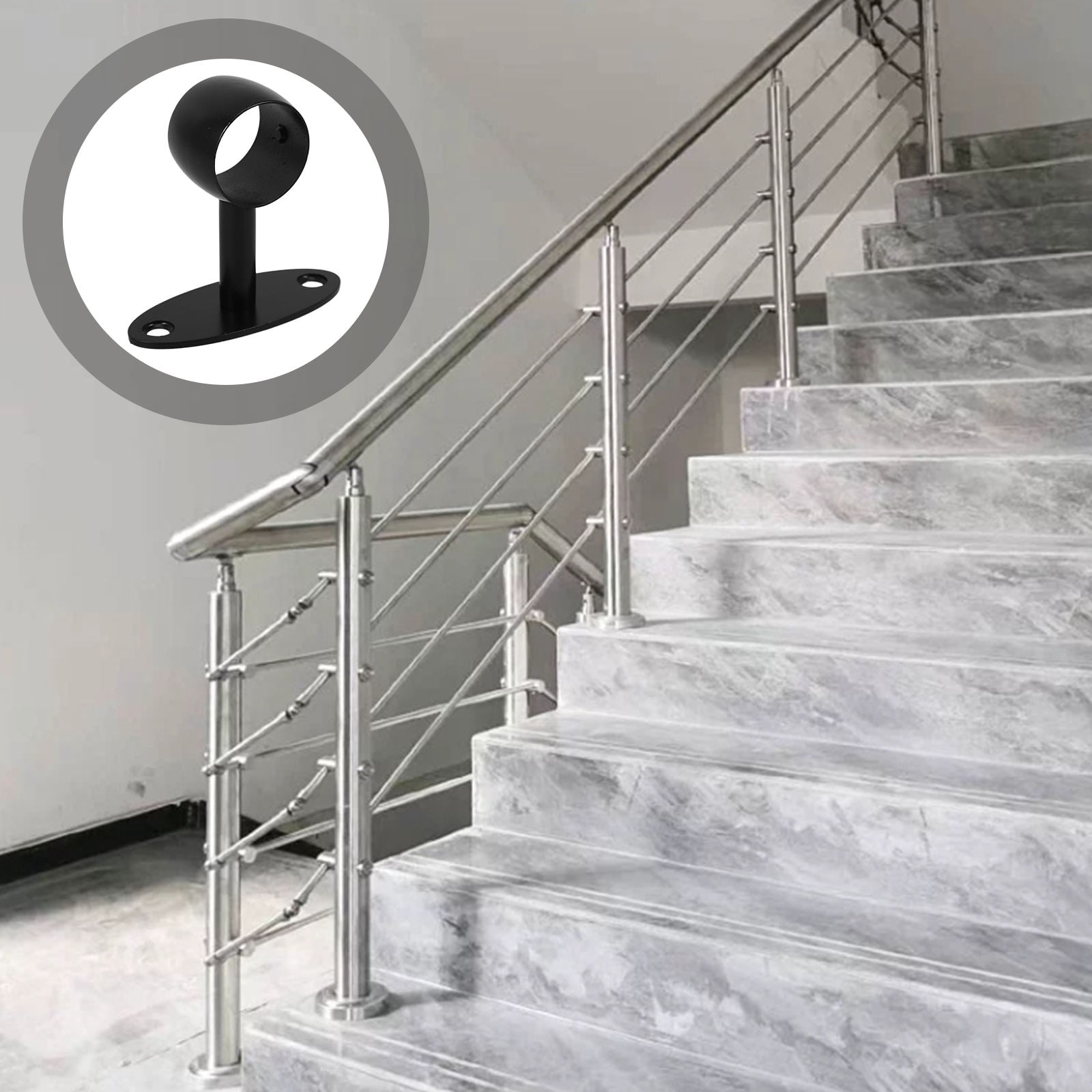 HONMEET Black Handrail Support Bracket for Staircase Railing, Fixed ...