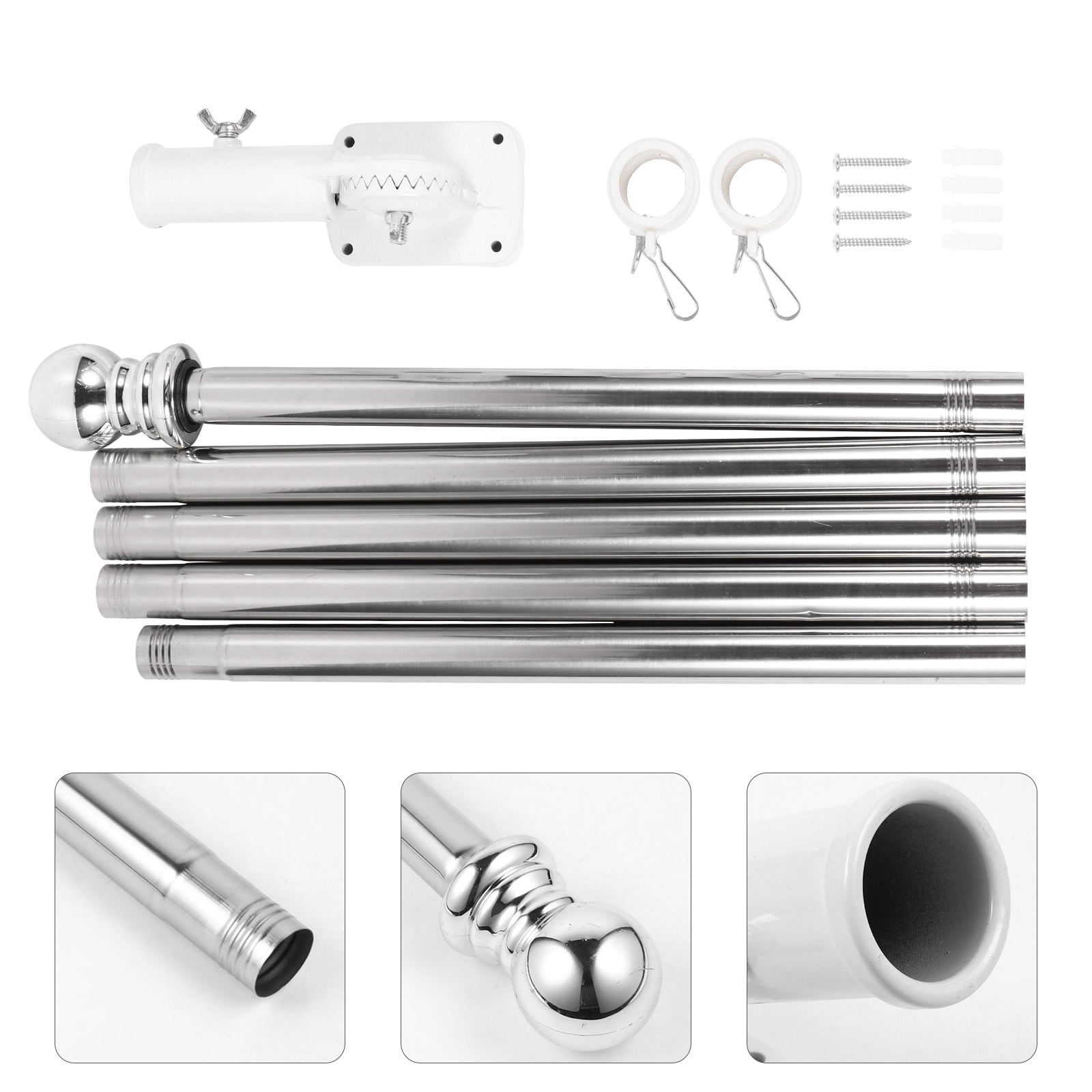 HONMEET Rustproof Alloy Wall Mount Flag Pole Holder, Weather Resistant for Roofs, Trucks, Outdoor Display and Garden Use