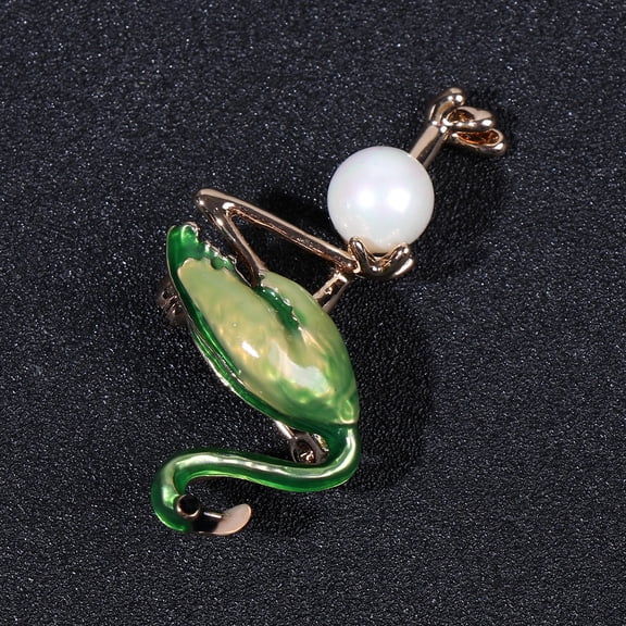 HONMEET Flamingo Brooch Pin Alloy Lapel Green Accessory for Wedding, Party, Graduation, Anniversary, Festival, 1.5in x 1.2in