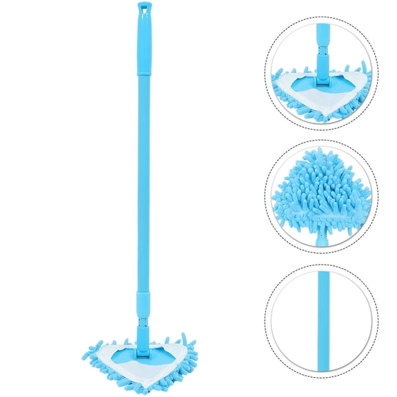 HONMEET Telescoping Handle Blue Floor Mop with Super Absorbent Chenille Head