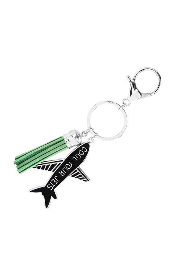 Flight Keychain Airplane Shape Green Zinc Alloy 1Pack Decoration for Daily Use