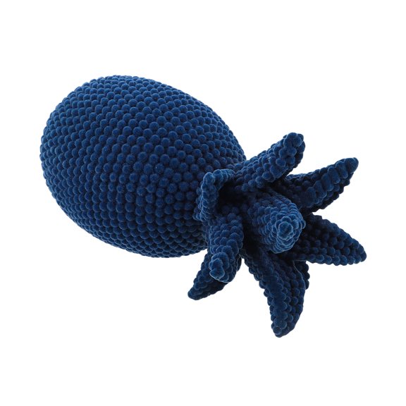 HONMEET Dark Blue Flocked Pineapple Accent Figurine for Home Decoration