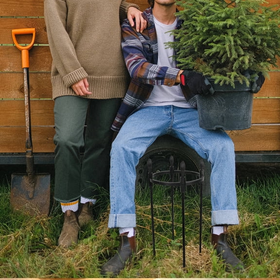 HONMEET Round Climbing Plant Support Trellis with Plastic-Coated Steel Frame for Garden and Outdoor Use, Black