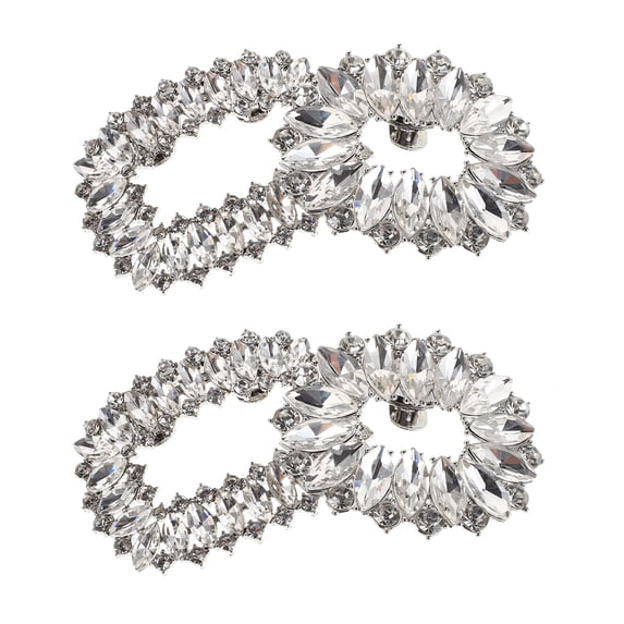 HONMEET Rhinestone Flower Shoe Clips Detachable Buckle Charms for Sandals, High Heels, and Fashion Footwear Accessories