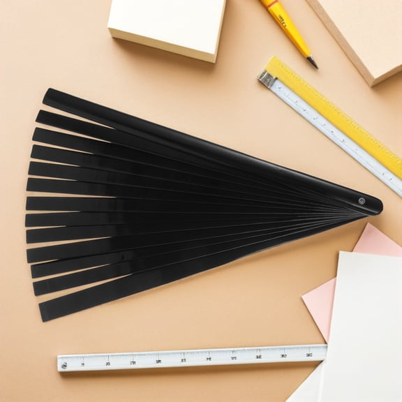 HONMEET Black Foldable Fan Frame 24.5x5.5cm for Crafts, Wall Art, Home Decor, Handmade Projects and Decorative Uses