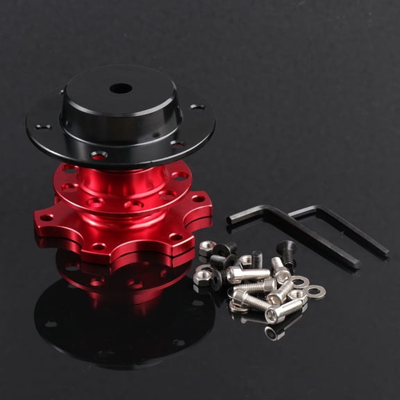 HONMEET Formula Steering Wheel Quick Release Device for Car High Strength Durable Red Adapter