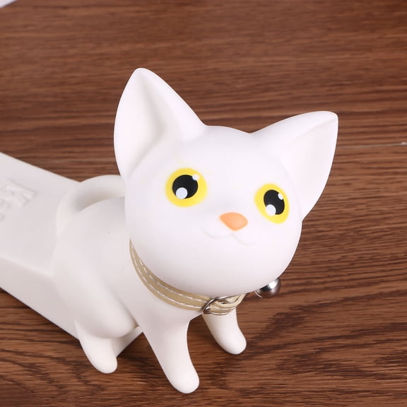 HONMEET Decorative Cat Door Stopper White PVC Fun and Practical Design