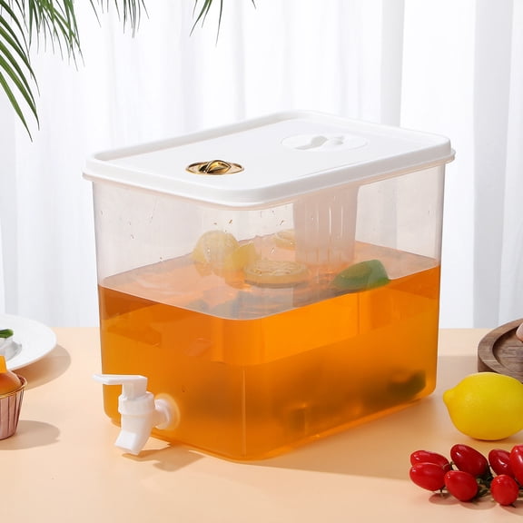 HONMEET White Fridge Beverage Dispenser with Easy Access, Stylish PP Material Station for Home and Office Use