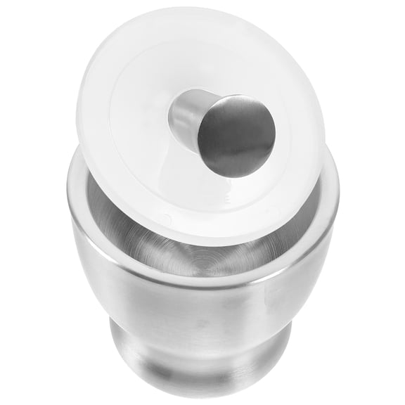 HONMEET Ergonomic Plated Silver Garlic Pounder Stainless Steel for Kitchen and Spice Grinding Use