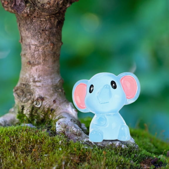 HONMEET Glow in The Dark Resin Elephant Figurines Multi Color for Decor Creative Design 24Pcs