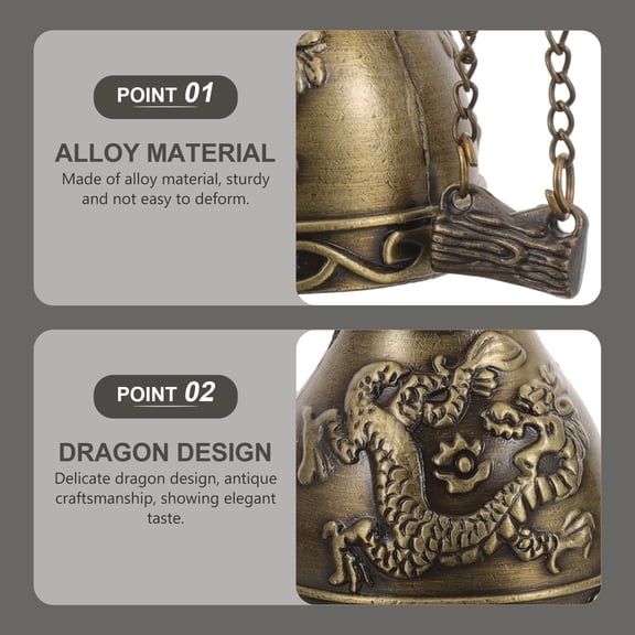 HONMEET Golden Alloy Metal Bell Desktop Ornament Chime, Elegant Decorative , 1 Pack for Home or Office