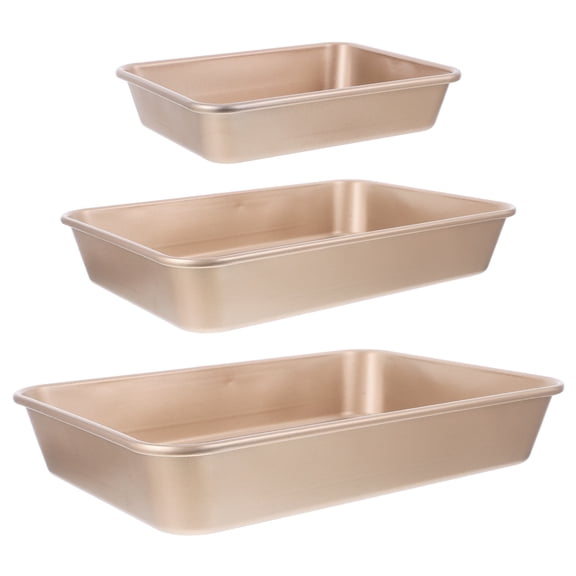 HONMEET 3-Piece Non-Stick Carbon Steel Bakeware Set Oven Safe Cookware for Easy Cooking and Baking
