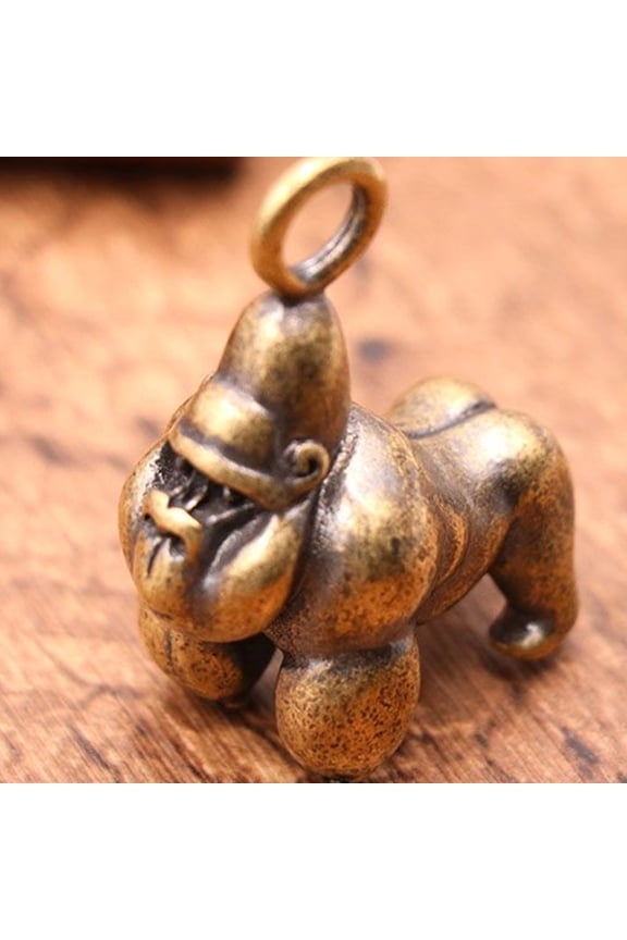 Gorilla Shaped Golden Copper Pendant for DIY Jewelry Projects