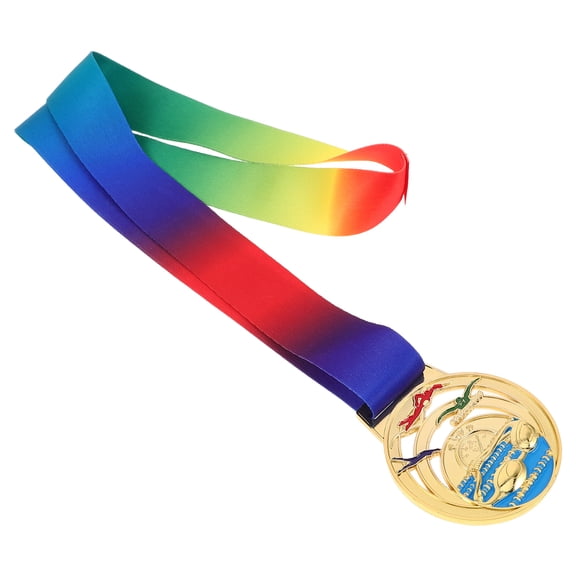 HONMEET Zinc Alloy Swimming Medal with Hanging Ribbon - Award for Swimming Competitions and Events