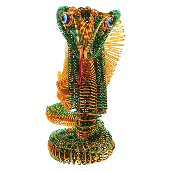 HONMEET Green Aluminum Cobra Model Lifelike Wire Craft for Home Office Decor