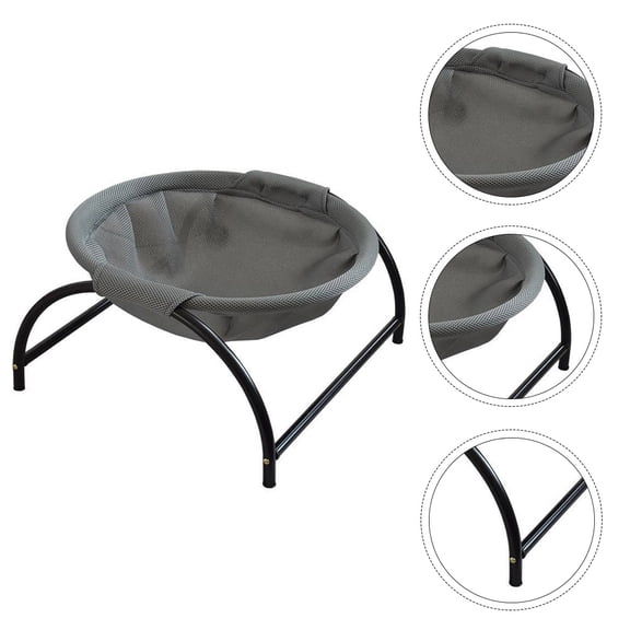 HONMEET Grey Elevated Pet Cot with Wear Resistant Mesh Fabric for Comfortable Cats and Dogs