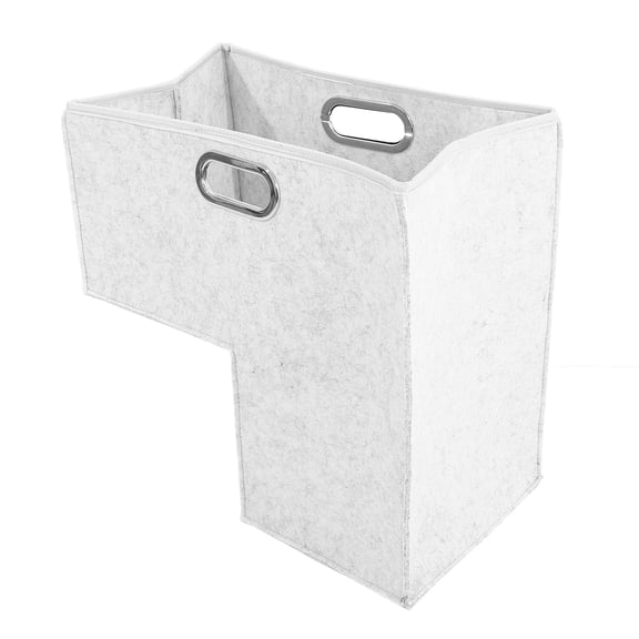HONMEET Foldable L-Shaped Stair Basket Stair Storage Bin Metal 1Pack