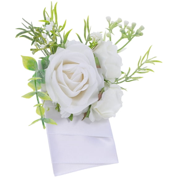 HONMEET White Artificial Flower Boutonniere for Groomsmen Wedding Ceremony, Elegant and Versatile Accessory for Special Occasions