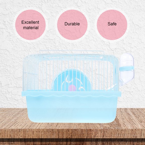 HONMEET Hamster Cozy Hideout Portable Cage Blue Plastic for Small Pets 1Pack
