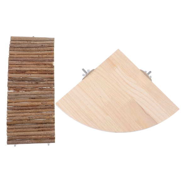 HONMEET Wooden Hamster Playground with Ladder and Accessories for Small Pets Multicolor Play Toy