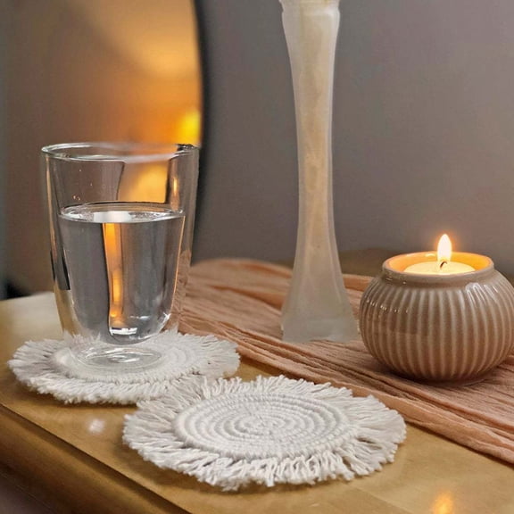 HONMEET Outdoor Coasters for Drinks Coaster for Drink Beige Polyester Heat Resistance Family Use 1Pcs