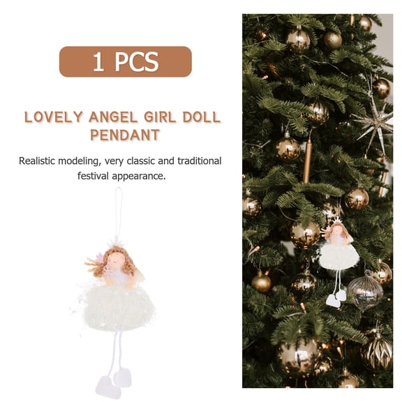 HONMEET White Fabric Angel Figurine Home Decor Pendant Cute Design for Living Room and Bedroom, 1 Piece